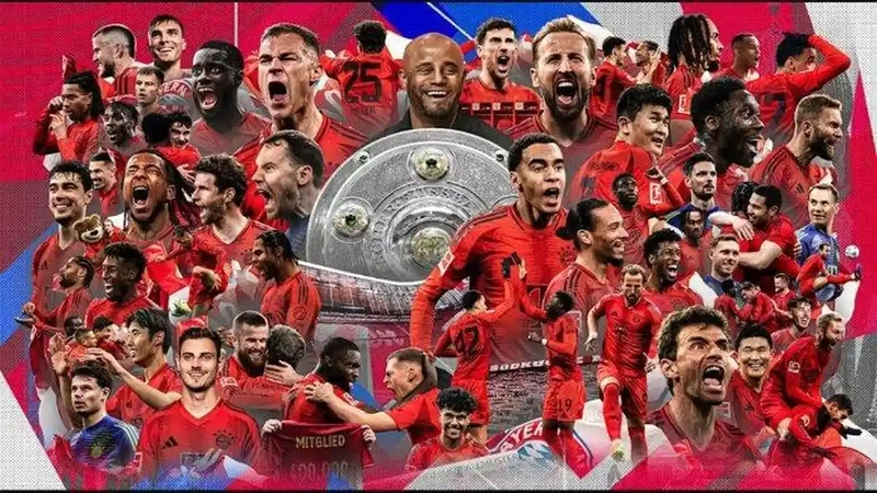 Bayern tái chiếm ngôi vương mùa 2024–2025